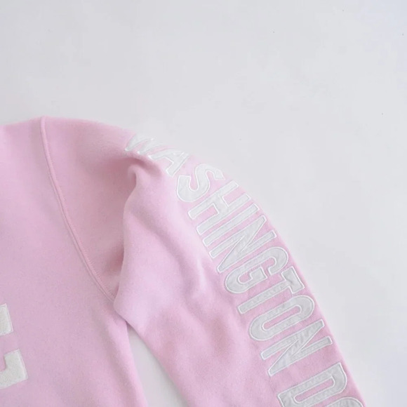 Vintage Pink w Embroidered Washington DS Patriotic Crewneck  Sweater M - Picture 6 of 11